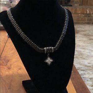 Gunmetal choker with bracelet